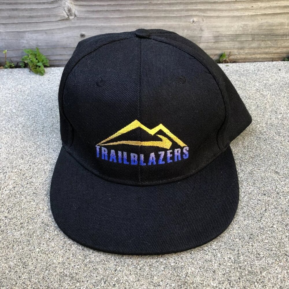 Vintage APOLLO Trailblazers Snapback Hat Men's Black Adjustable Cap Embroidered‌